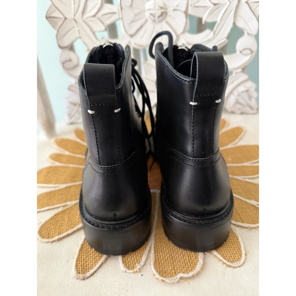 RAG & BONE Womens Cannon Combat Zipper Boots Black Leather Size 40 (9.5) $595 - Picture 5 of 10